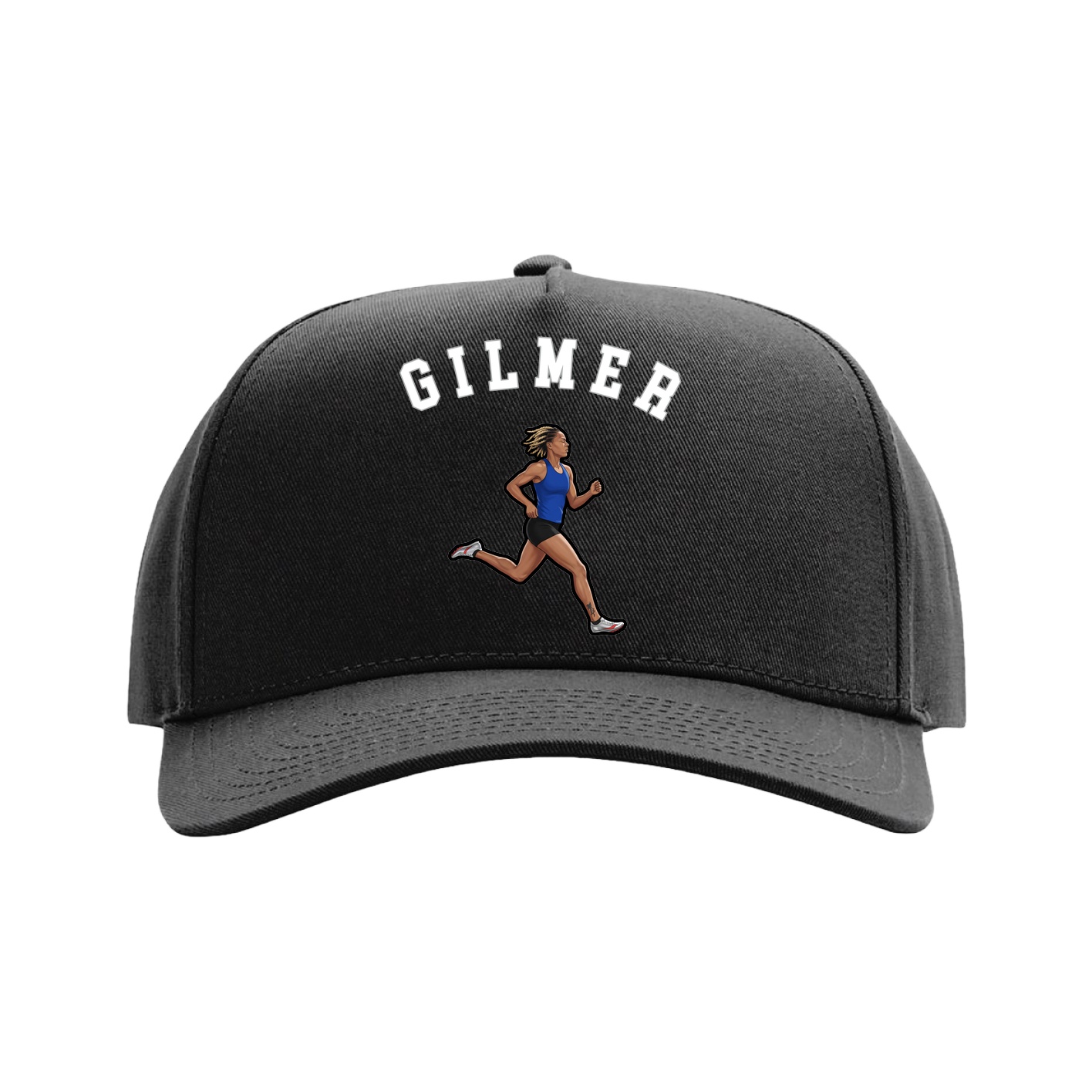 Full Fabric Five-Panel Champ Cap — Shirsey Arch in Black