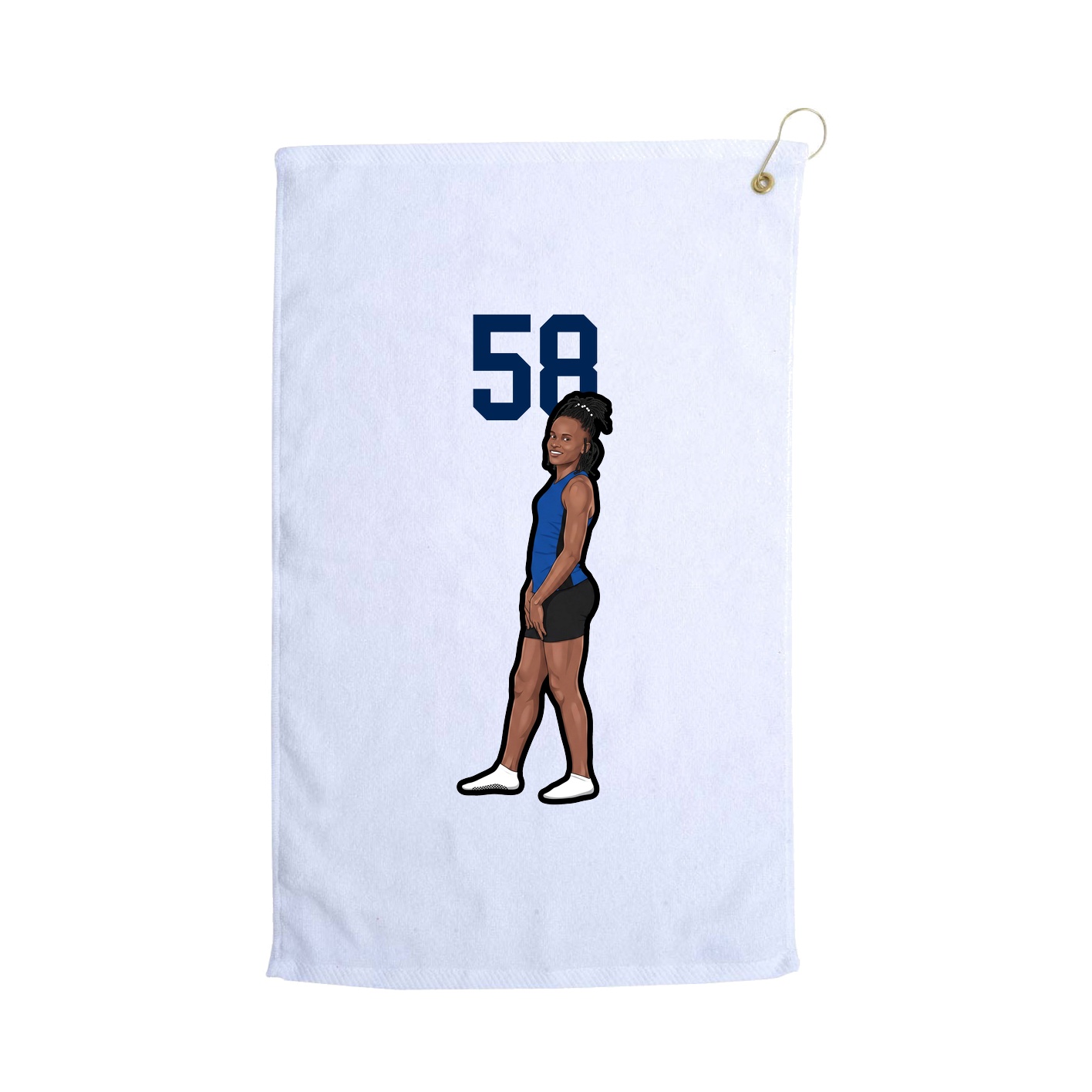 Golf Towel — Number Top in White