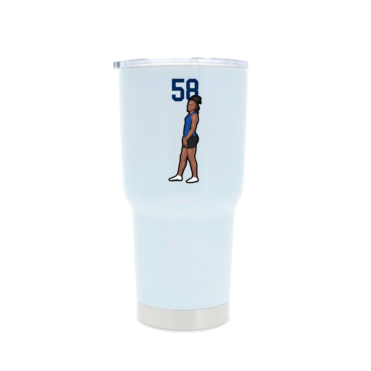 30oz Stainless Steel Tumbler — Number Top in White