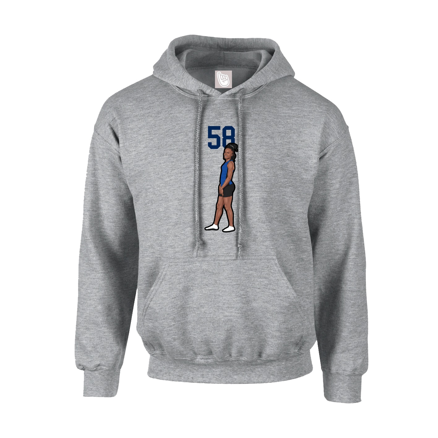 Hoodie — Number Top in Grey