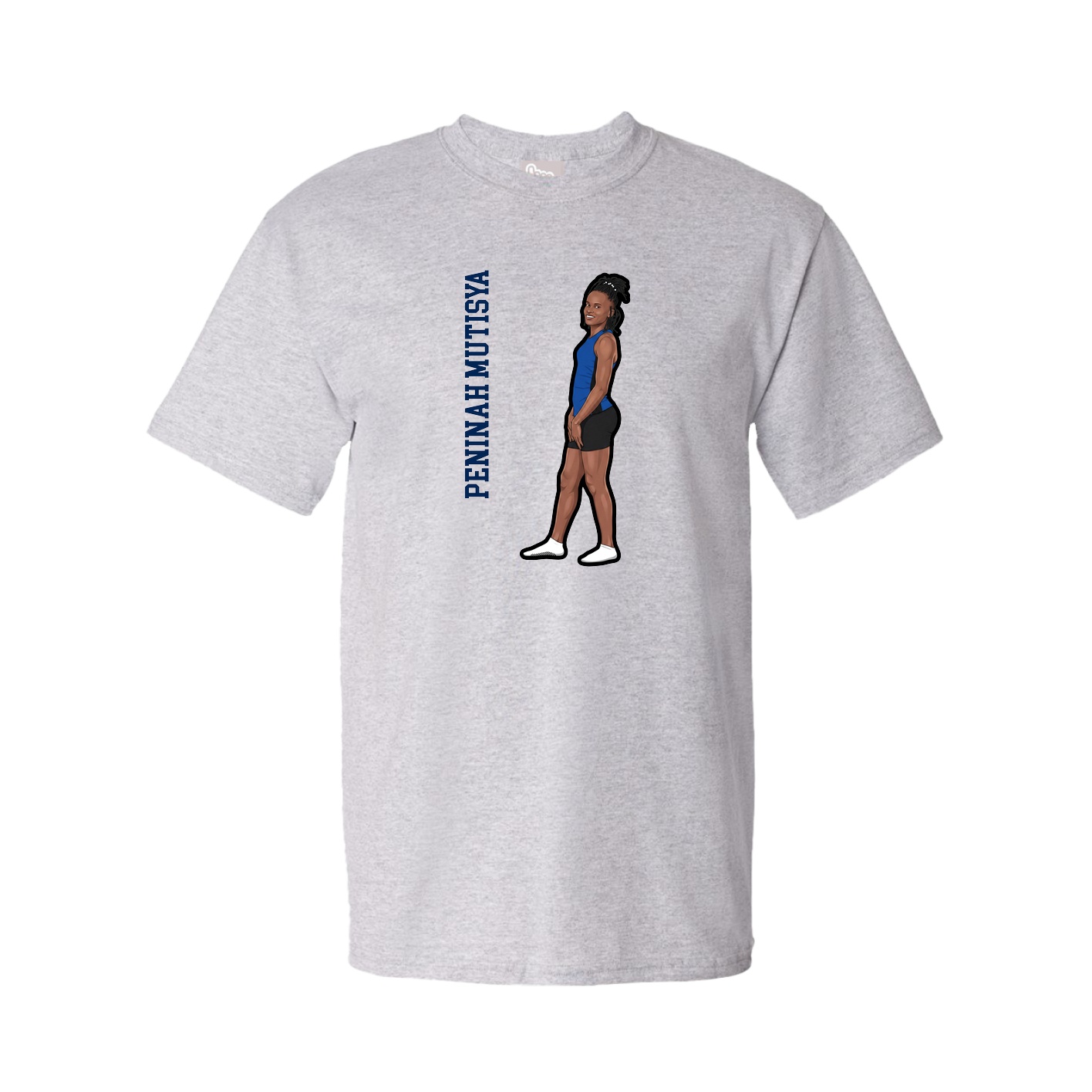 Tee — Name Vertical in Grey