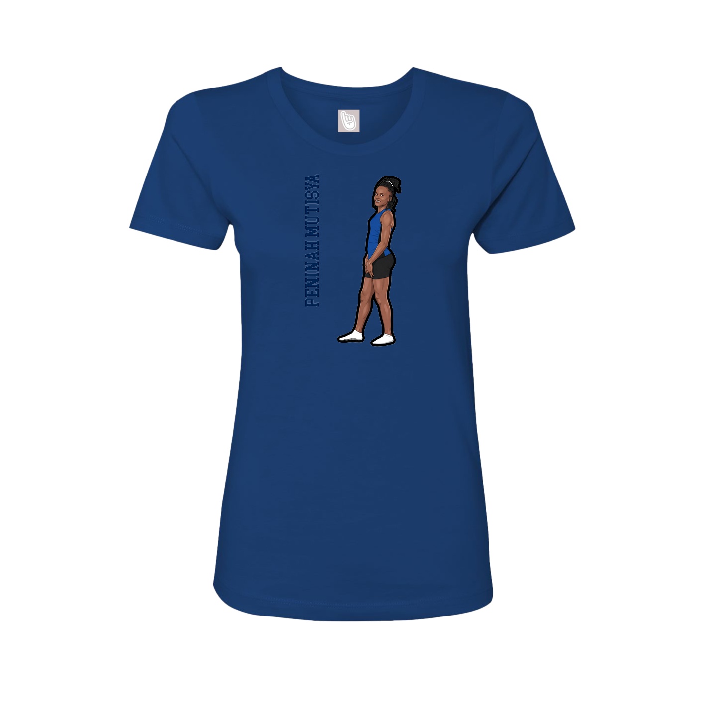 Womens Tee — Name Vertical in Royal