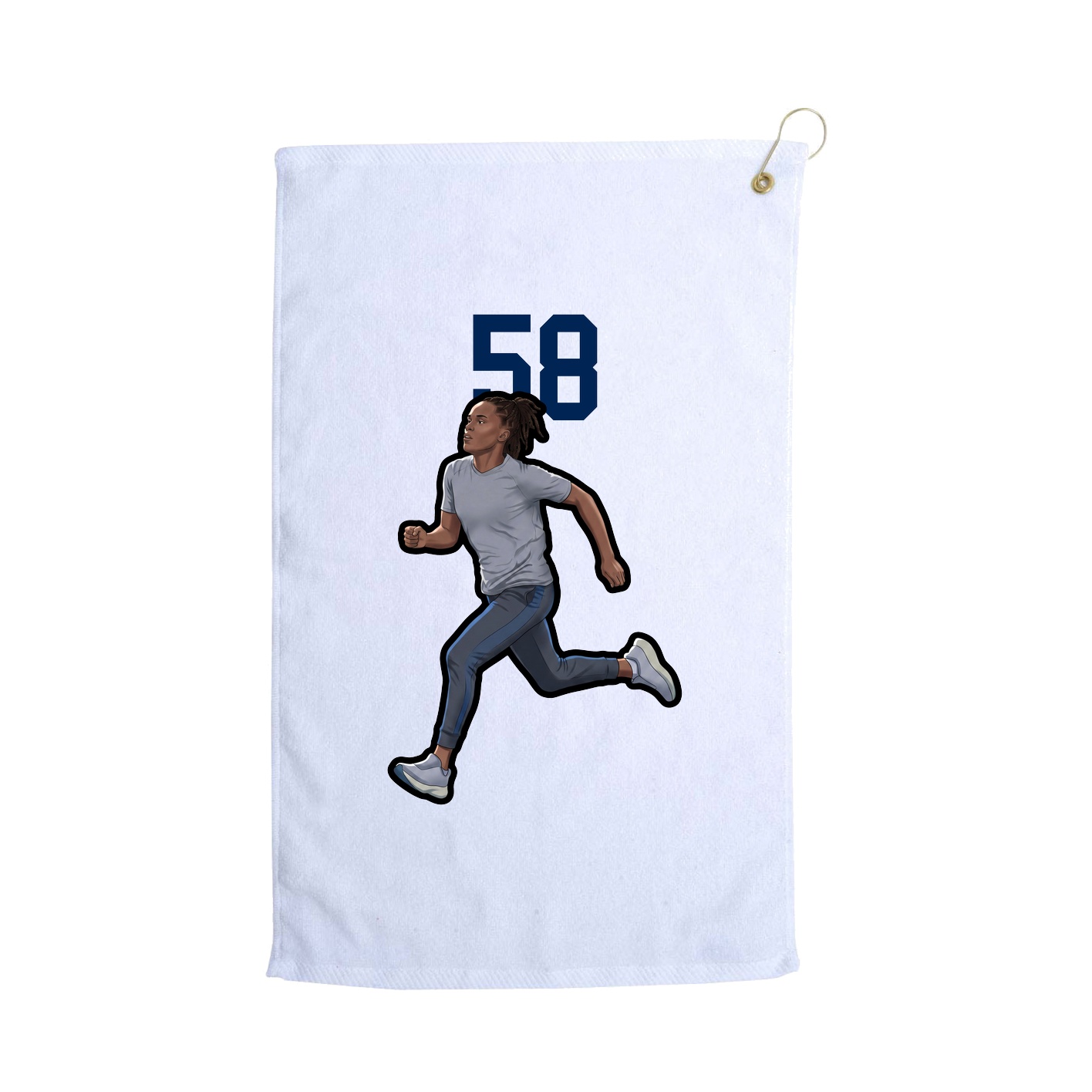 Golf Towel — Number Top in White