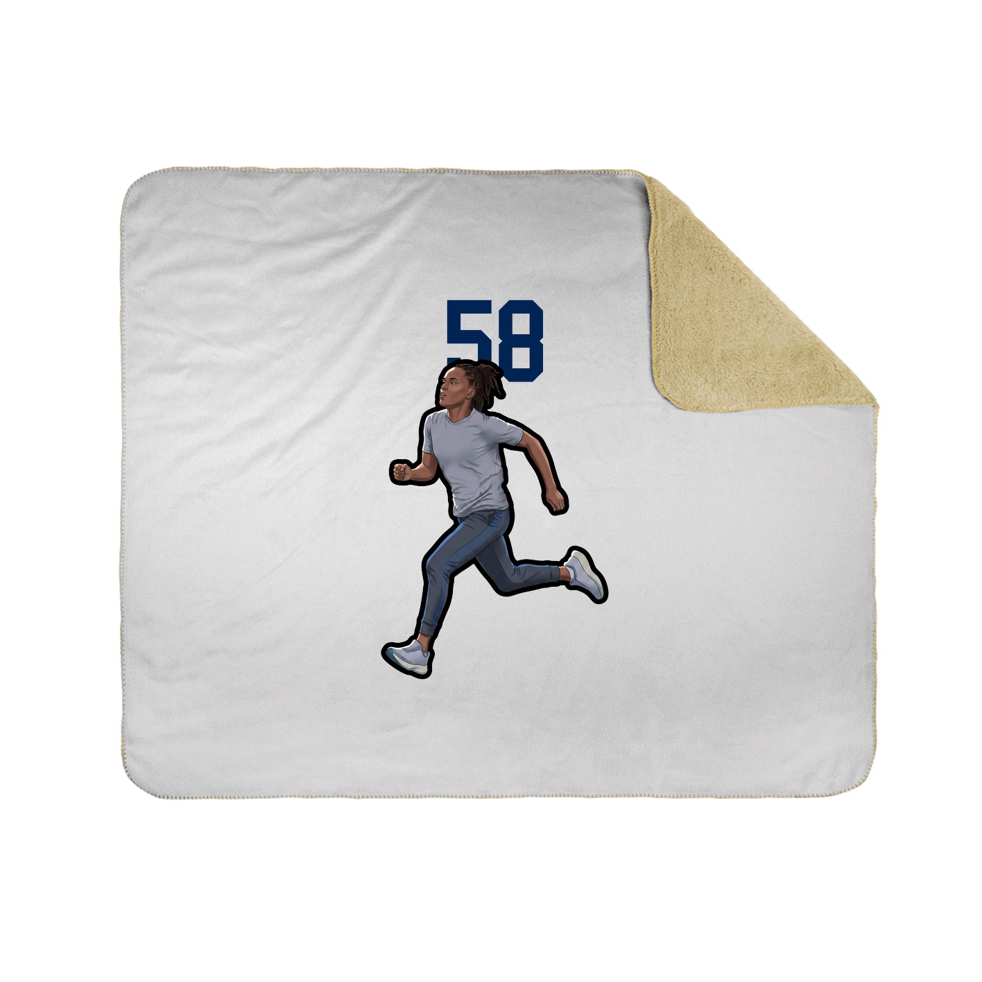 Throw Blanket — Number Top in White
