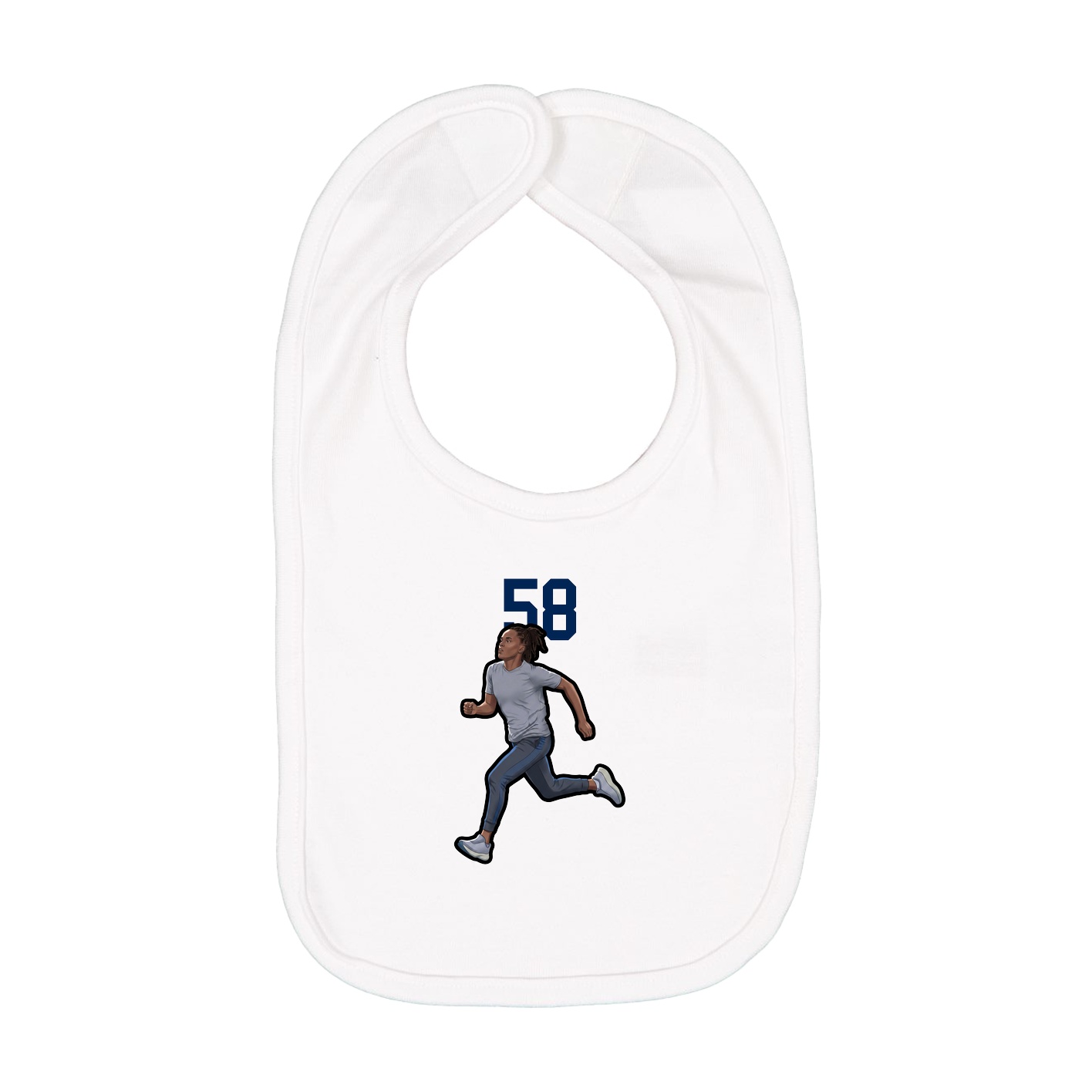 Infant Bib — Number Top in White