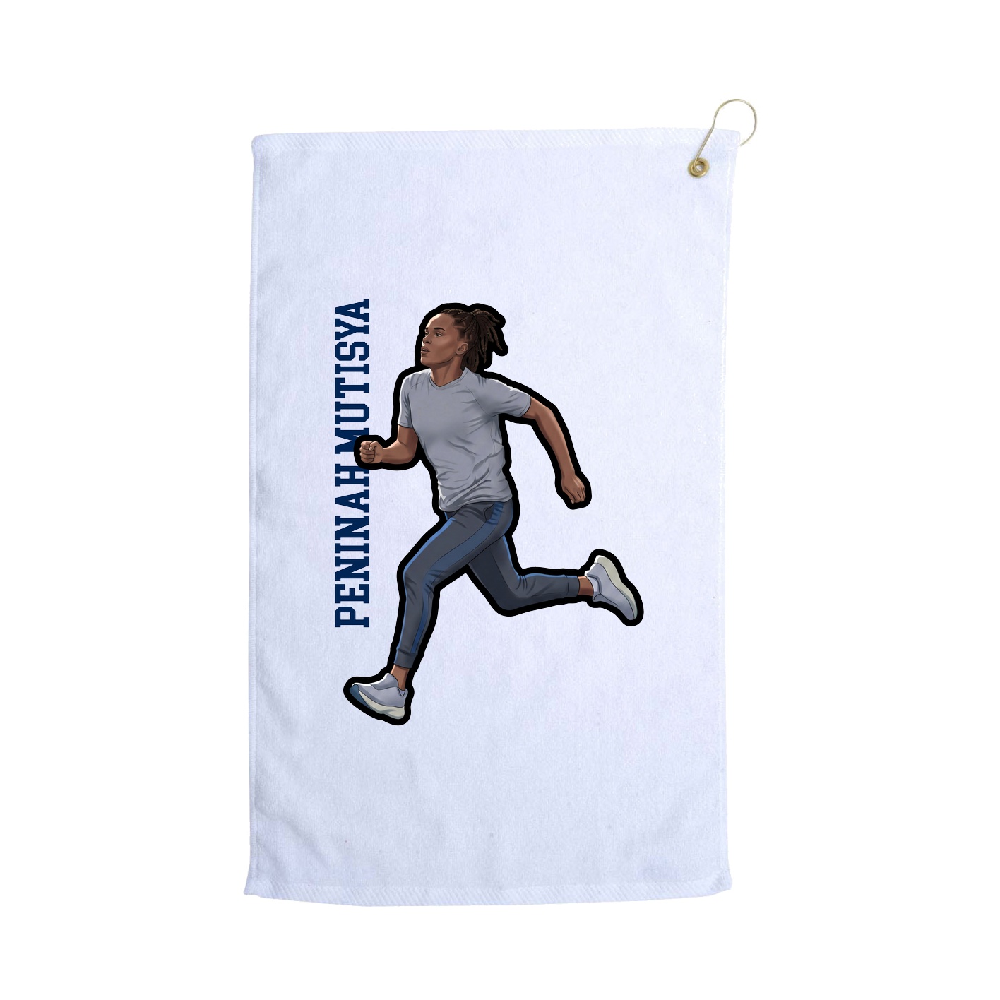 Golf Towel — Name Vertical in White