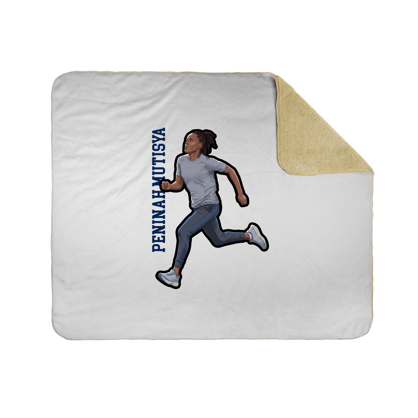 Throw Blanket — Name Vertical in White