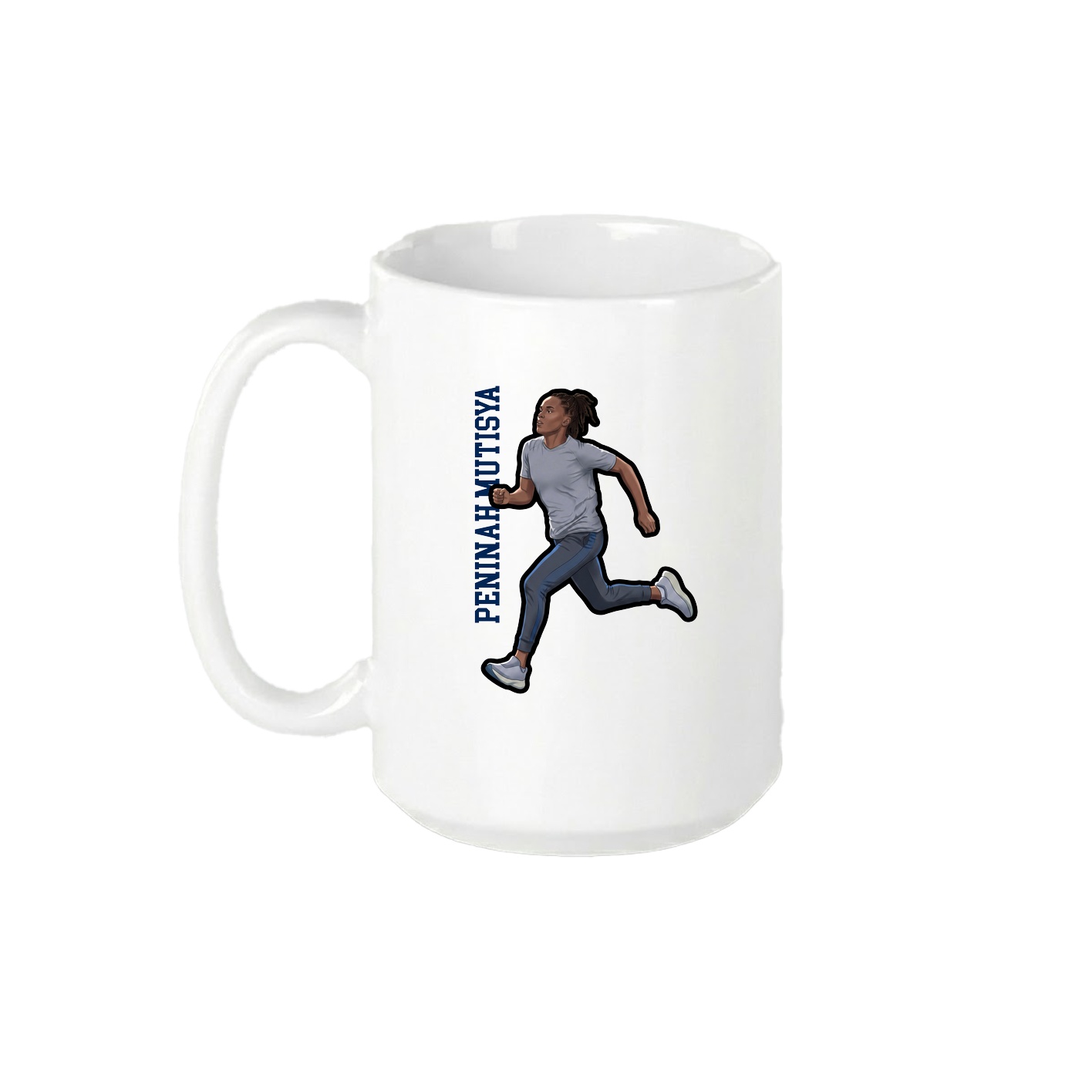 15oz Coffee Mug — Name Vertical in White