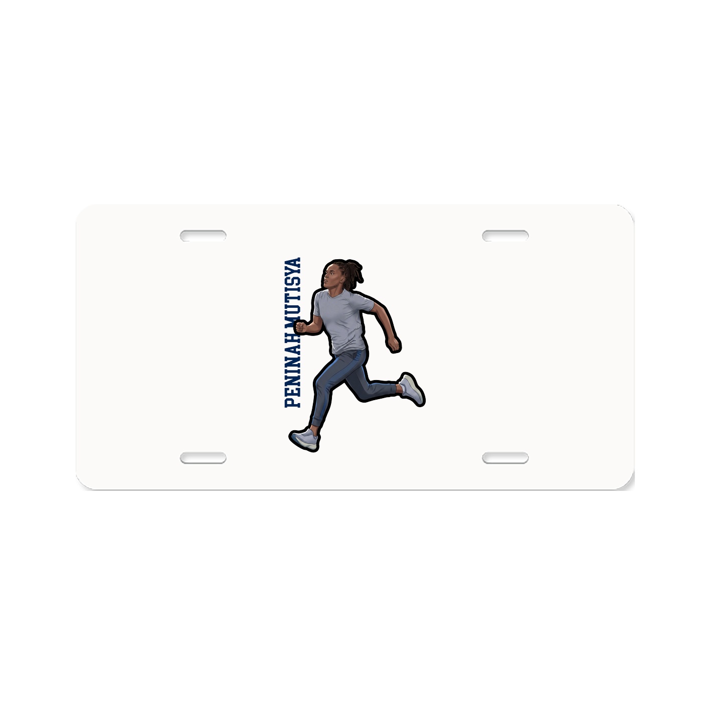 License Plate — Name Vertical in Classic