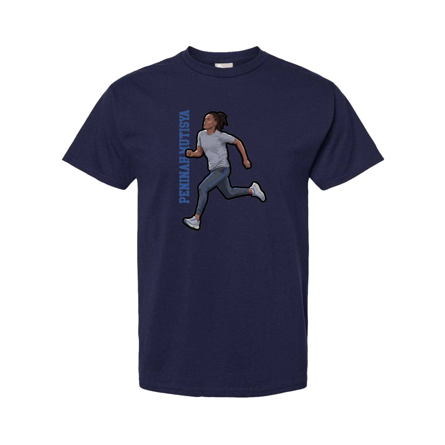 Tee — Name Vertical in Navy