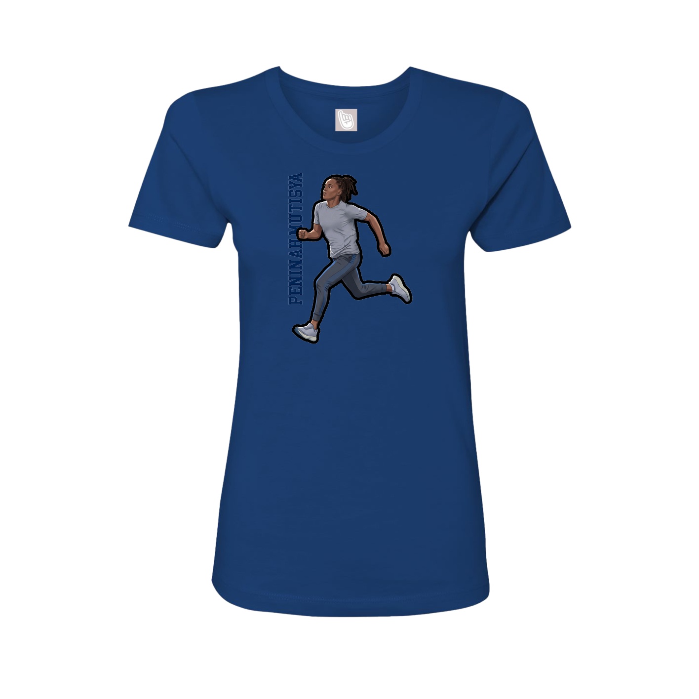 Womens Tee — Name Vertical in Royal