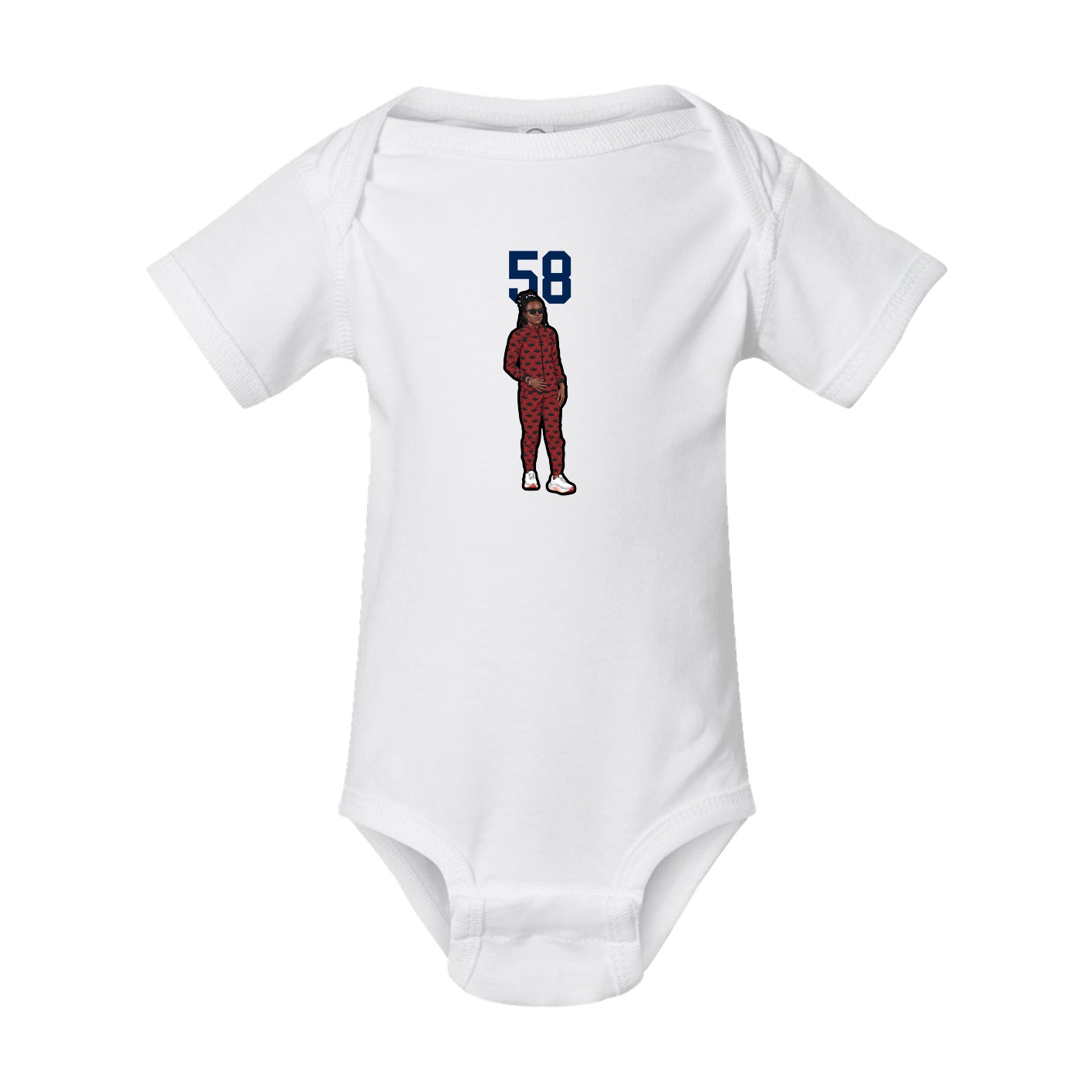 Baby Onesie — Number Top in White