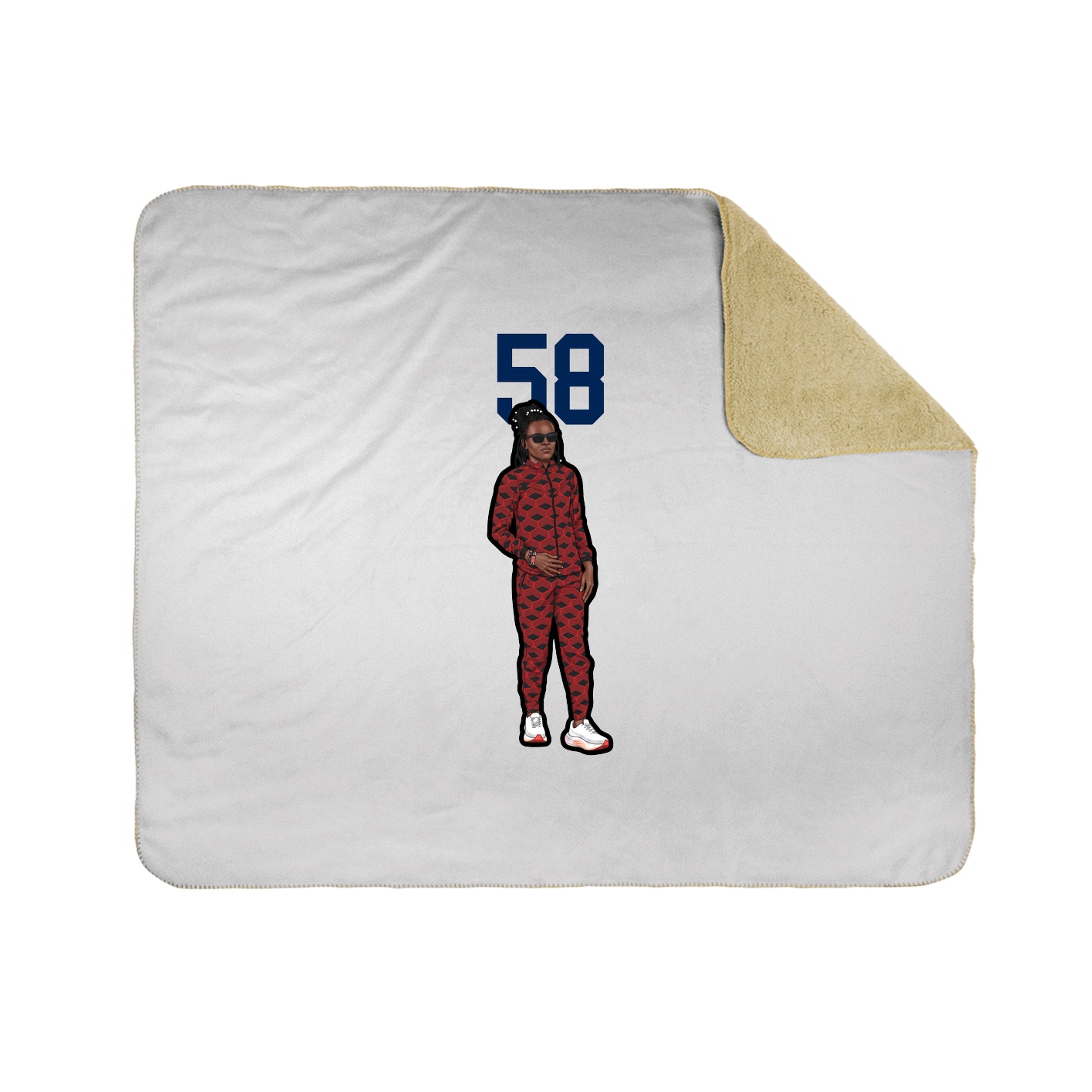 Throw Blanket — Number Top in White