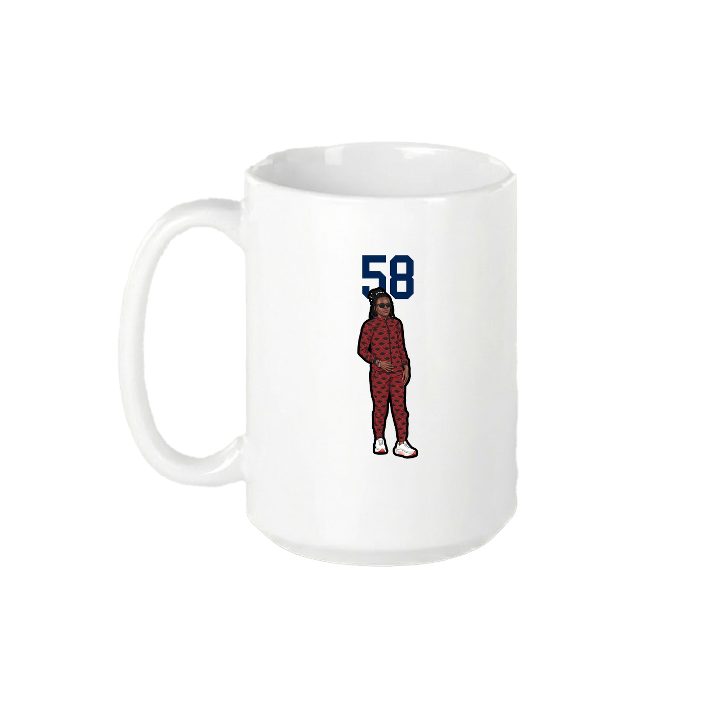 15oz Coffee Mug — Number Top in White