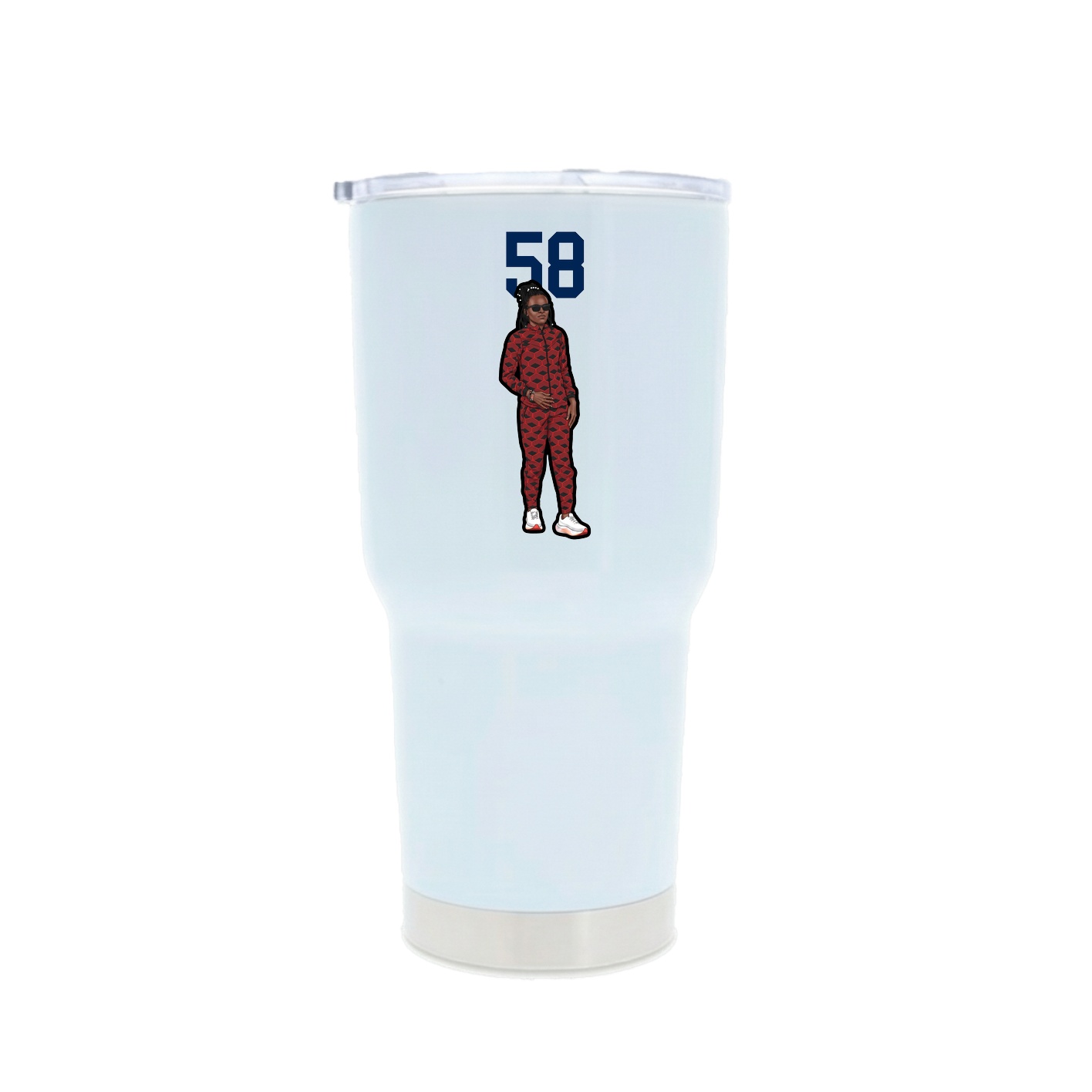 30oz Stainless Steel Tumbler — Number Top in White
