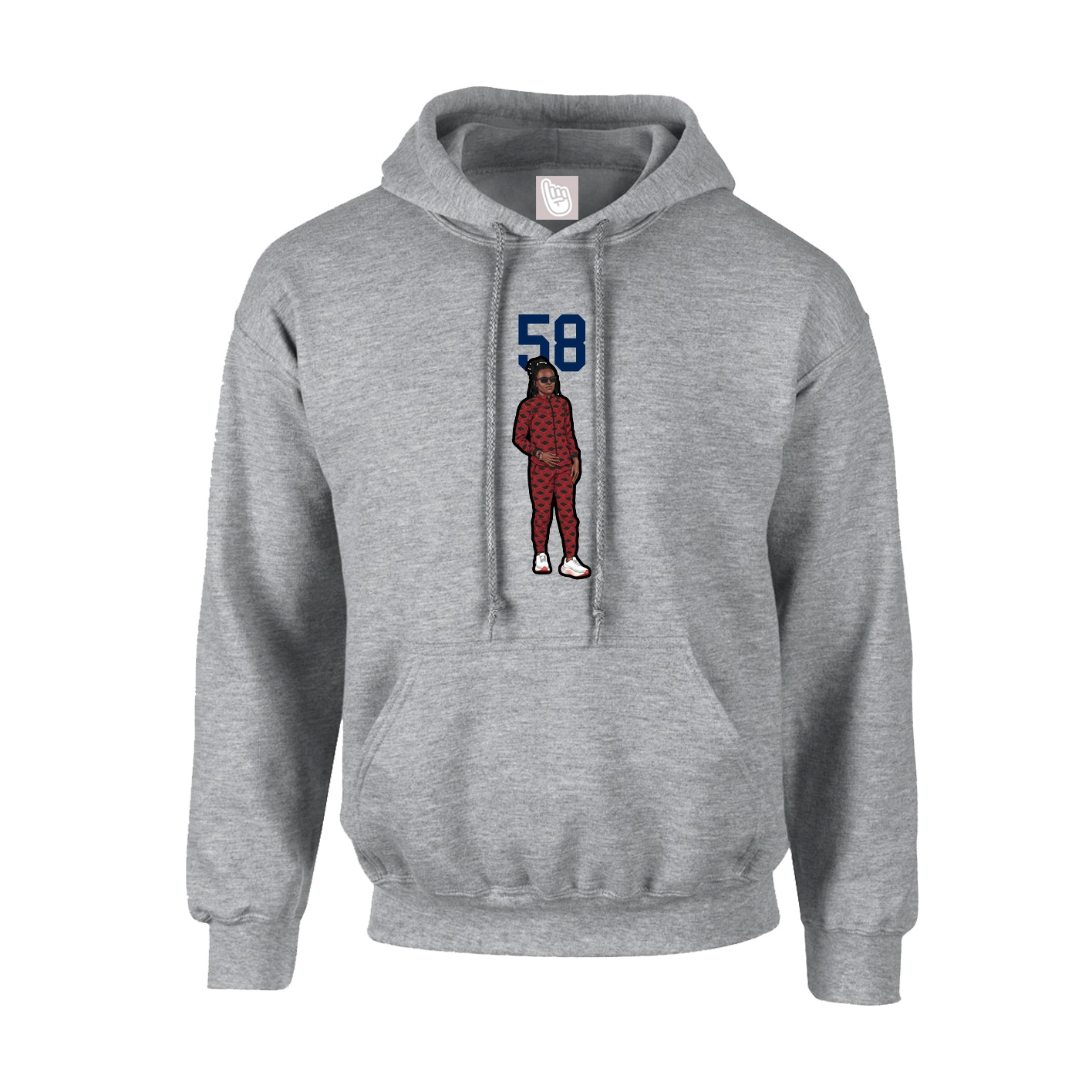Youth Hoodie — Number Top in Grey