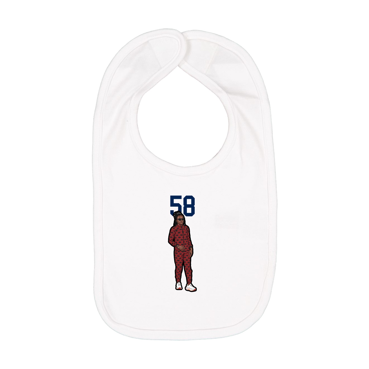 Infant Bib — Number Top in White
