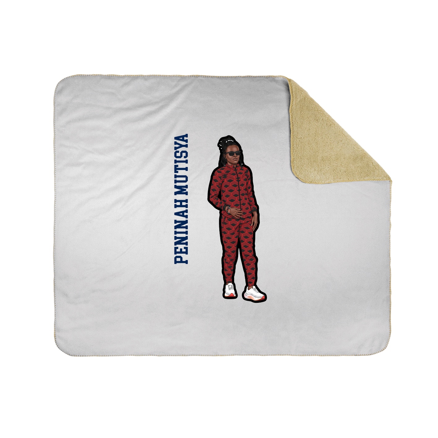 Throw Blanket — Name Vertical in White