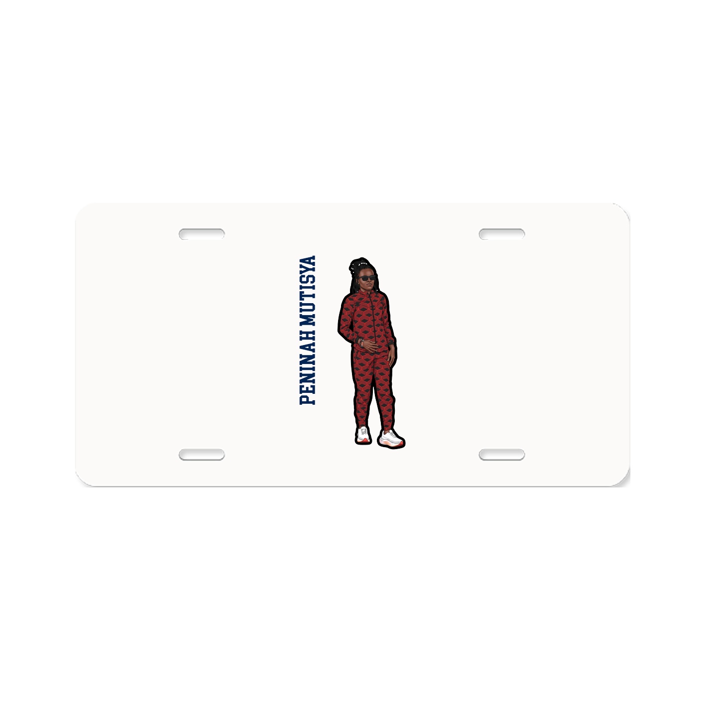 License Plate — Name Vertical in Classic