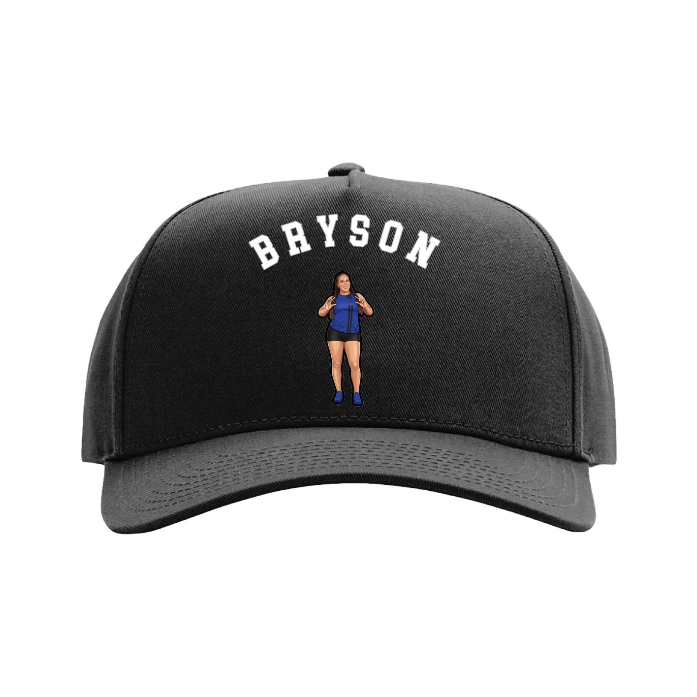 Full Fabric Five-Panel Champ Cap — Shirsey Arch in Black