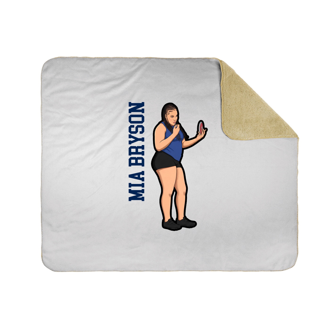 Throw Blanket — Name Vertical in White