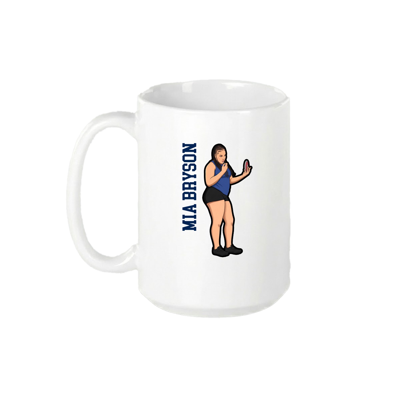 15oz Coffee Mug — Name Vertical in White