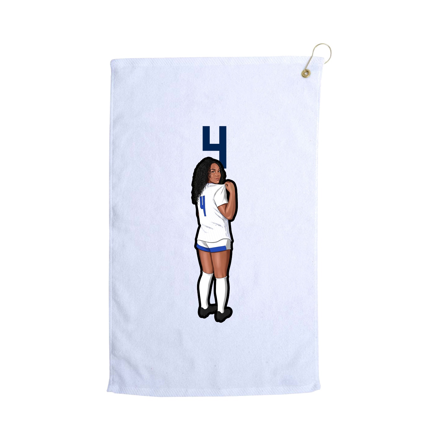 Golf Towel — Number Top in White