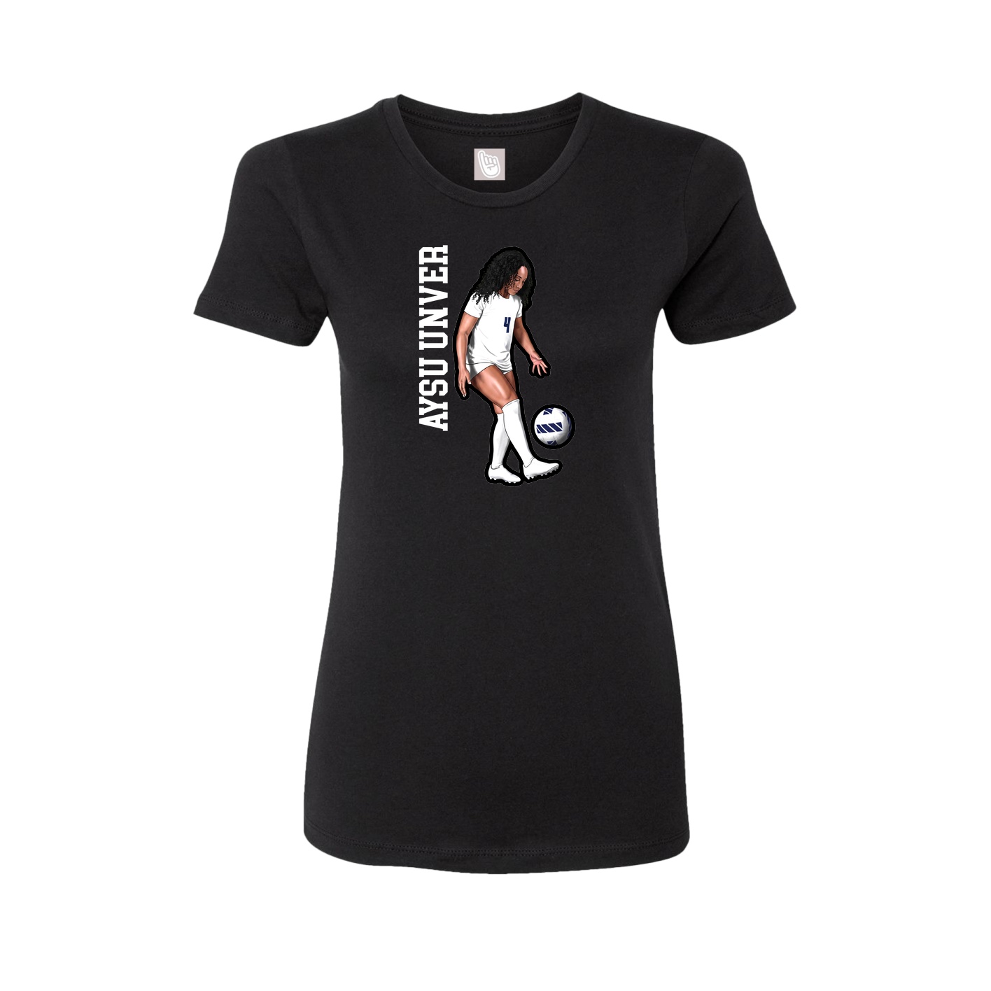 Fitted Women's Tee — Name Vertical in Black