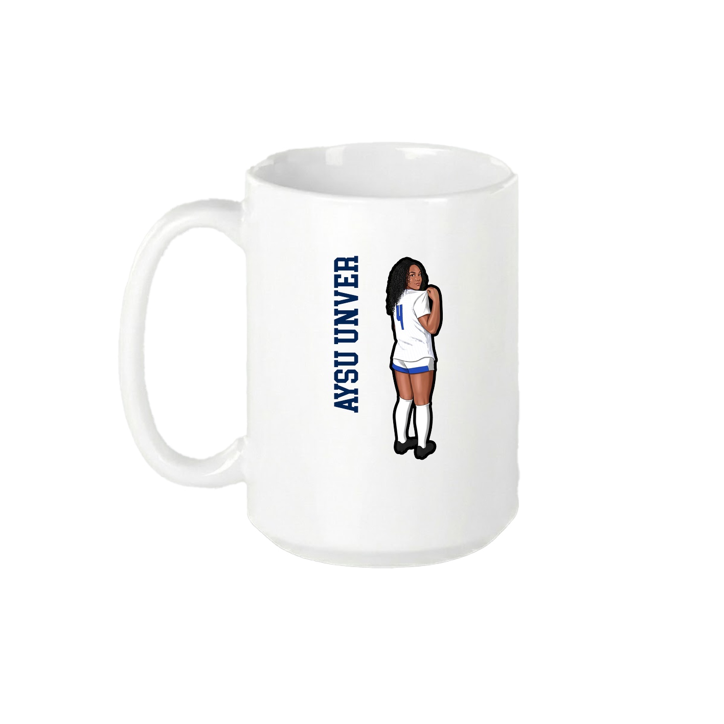 15oz Coffee Mug — Name Vertical in White