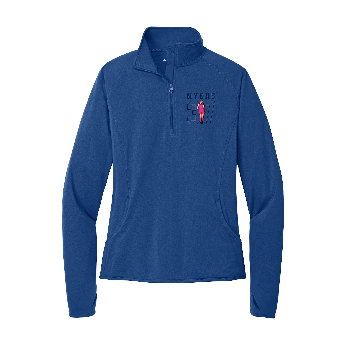 Women's Q-Zip Pullover — Shirsey in Royal
