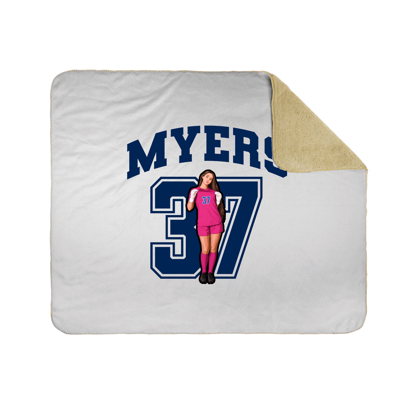 Throw Blanket — Number in White