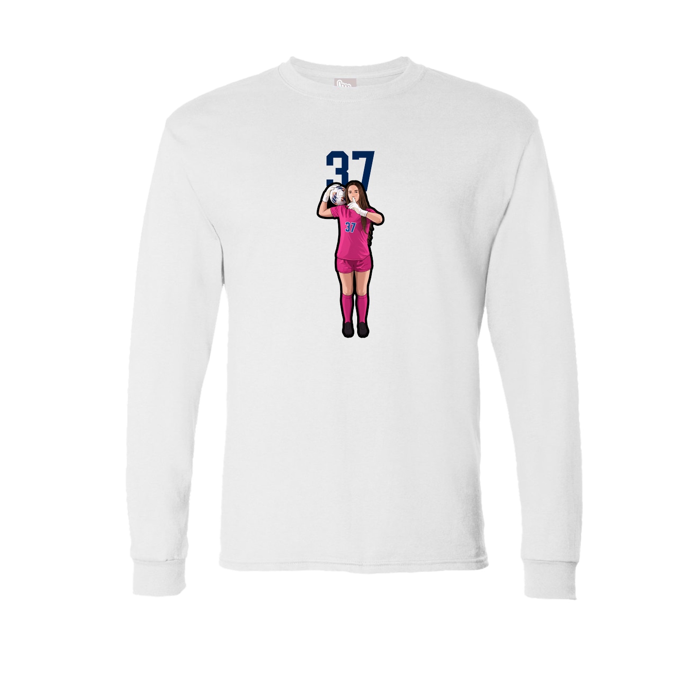 Long Sleeve Tee — Number Top in White