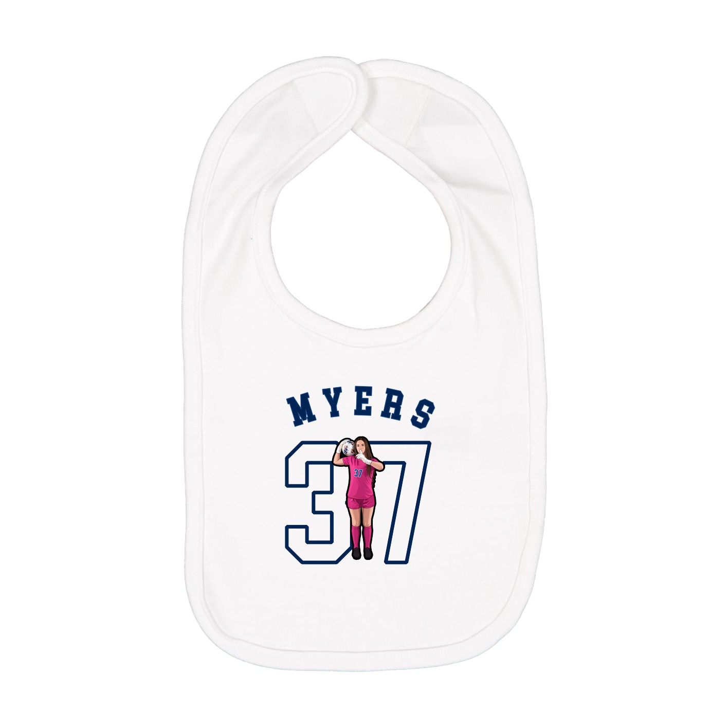 Infant Bib — Shirsey Arch in White
