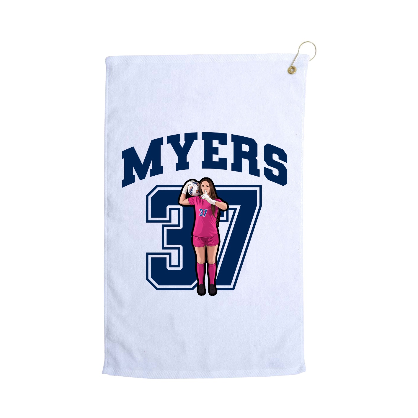 Golf Towel — Number in White