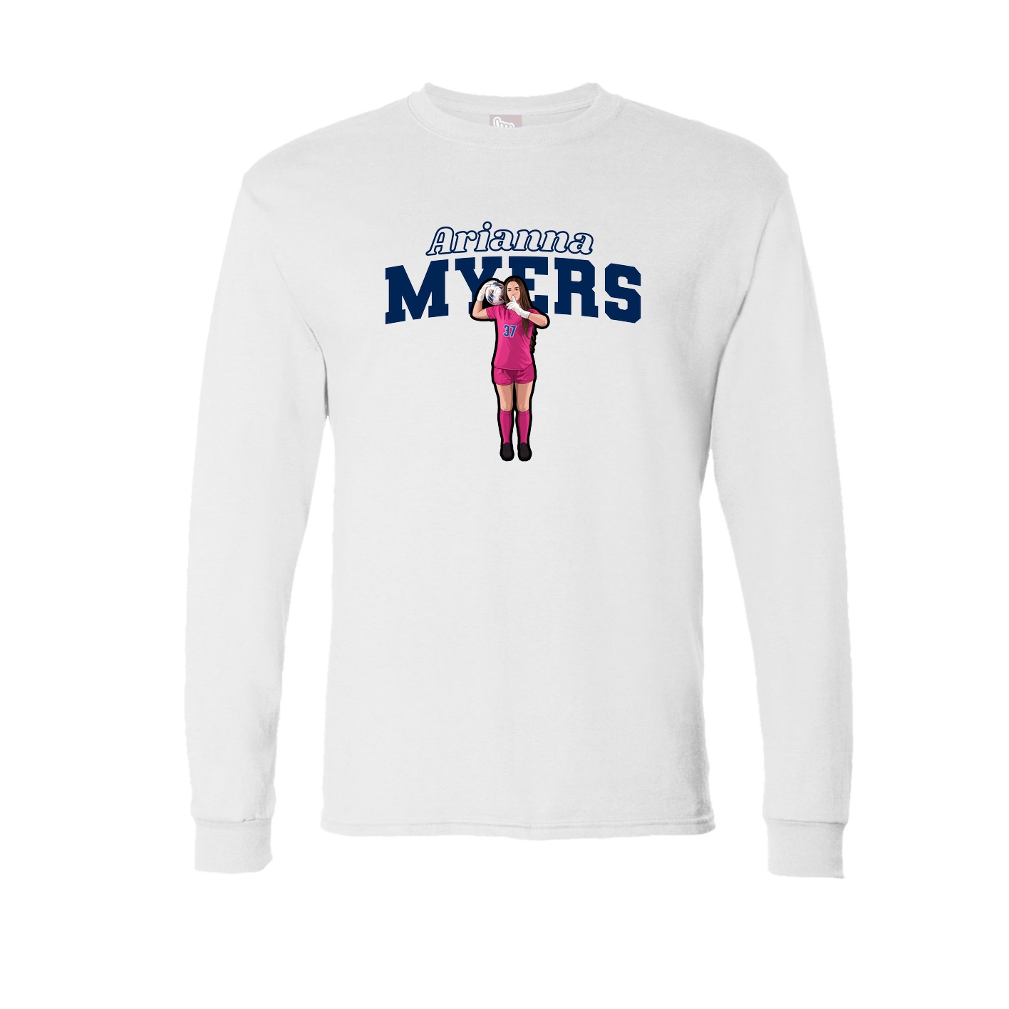 Long Sleeve Tee — Name Arch in White