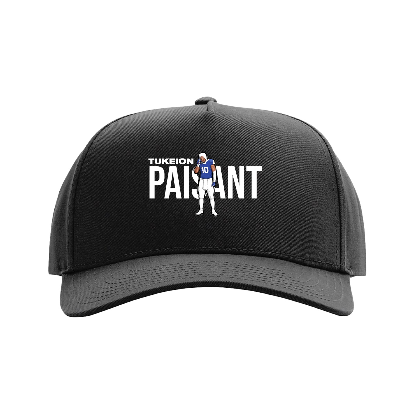 Full Fabric Five-Panel Champ Cap — Player Name in Black