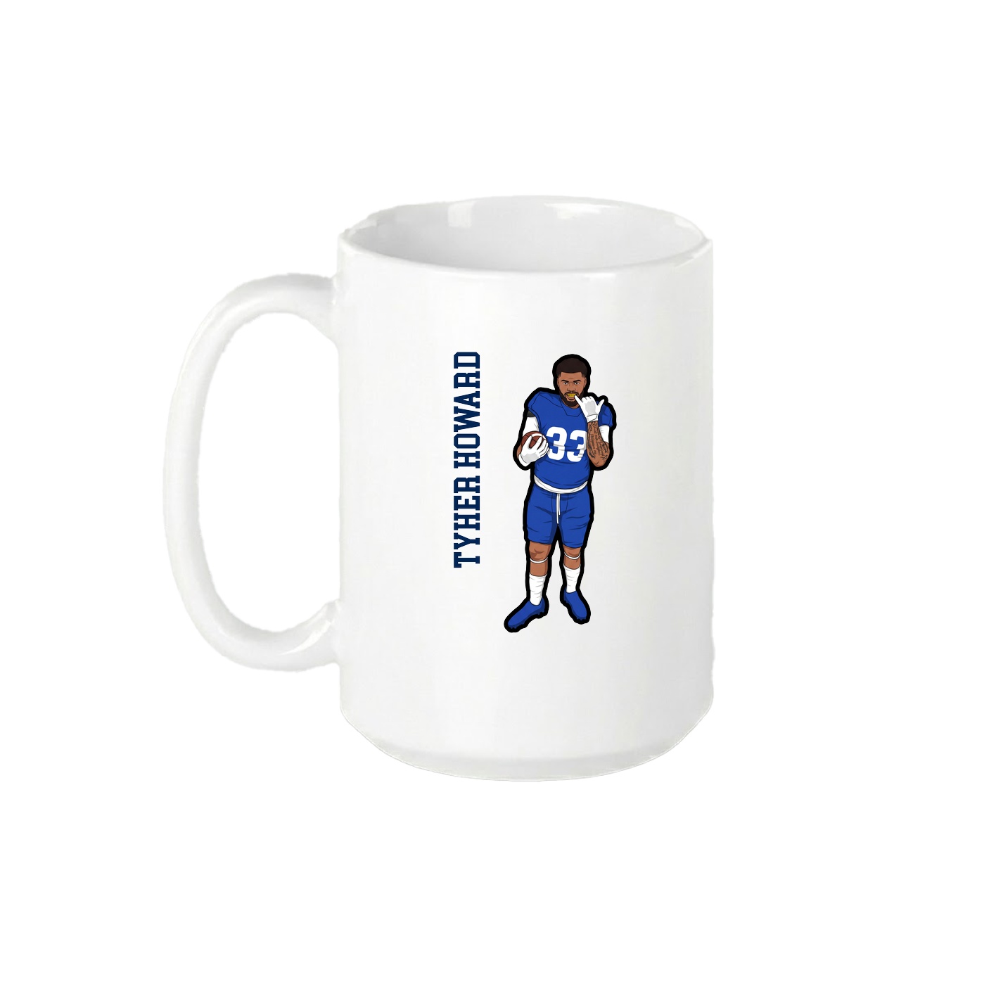 15oz Coffee Mug — Name Vertical in White