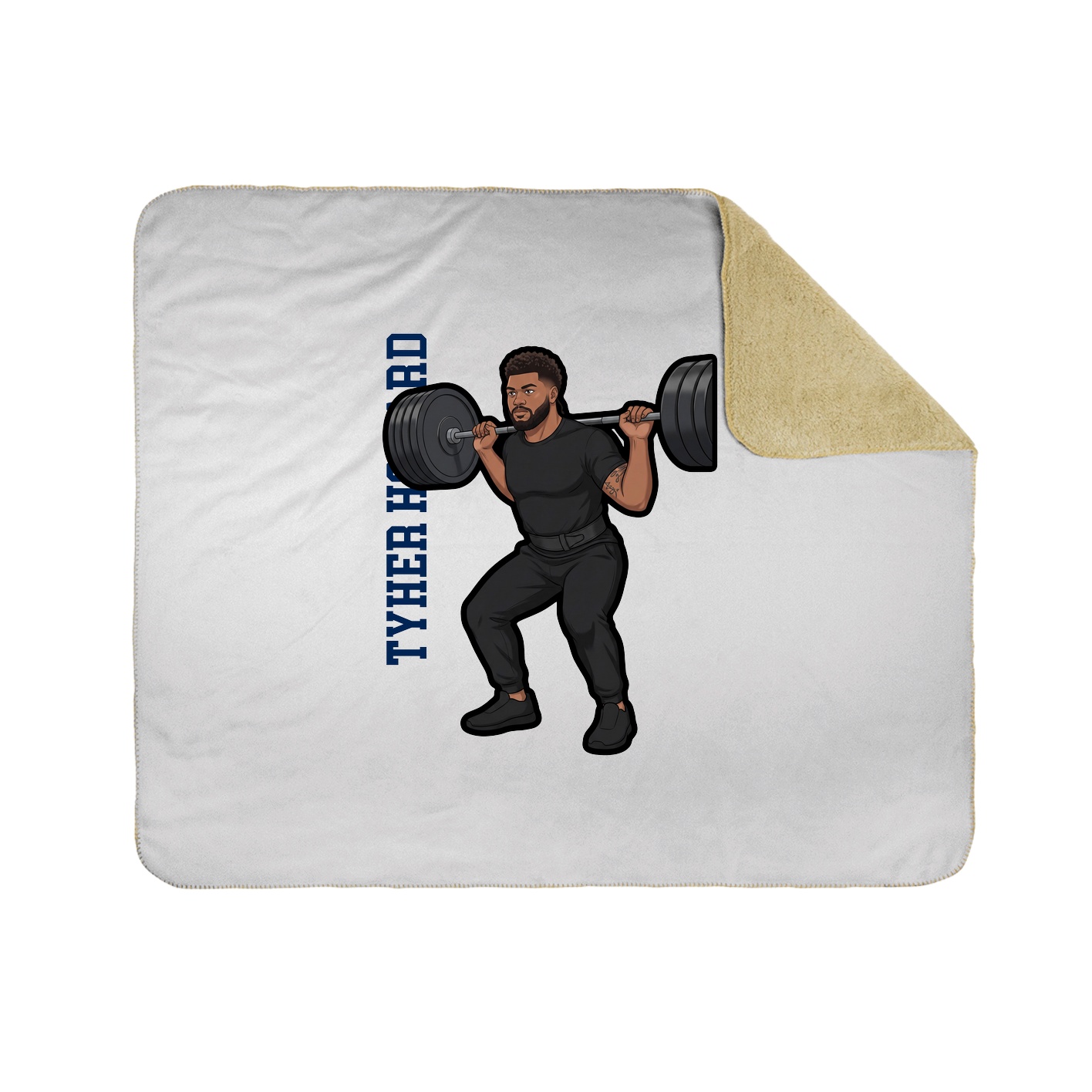 Throw Blanket — Name Vertical in White