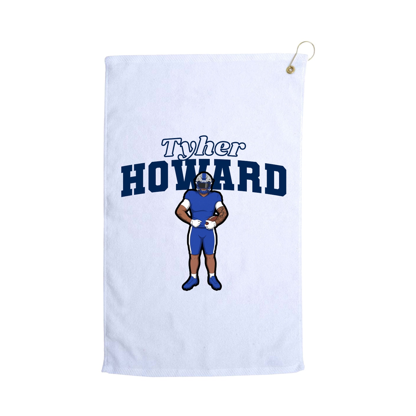 Golf Towel — Name Arch in White