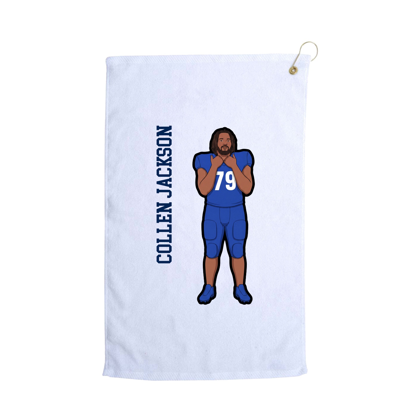 Golf Towel — Name Vertical in White