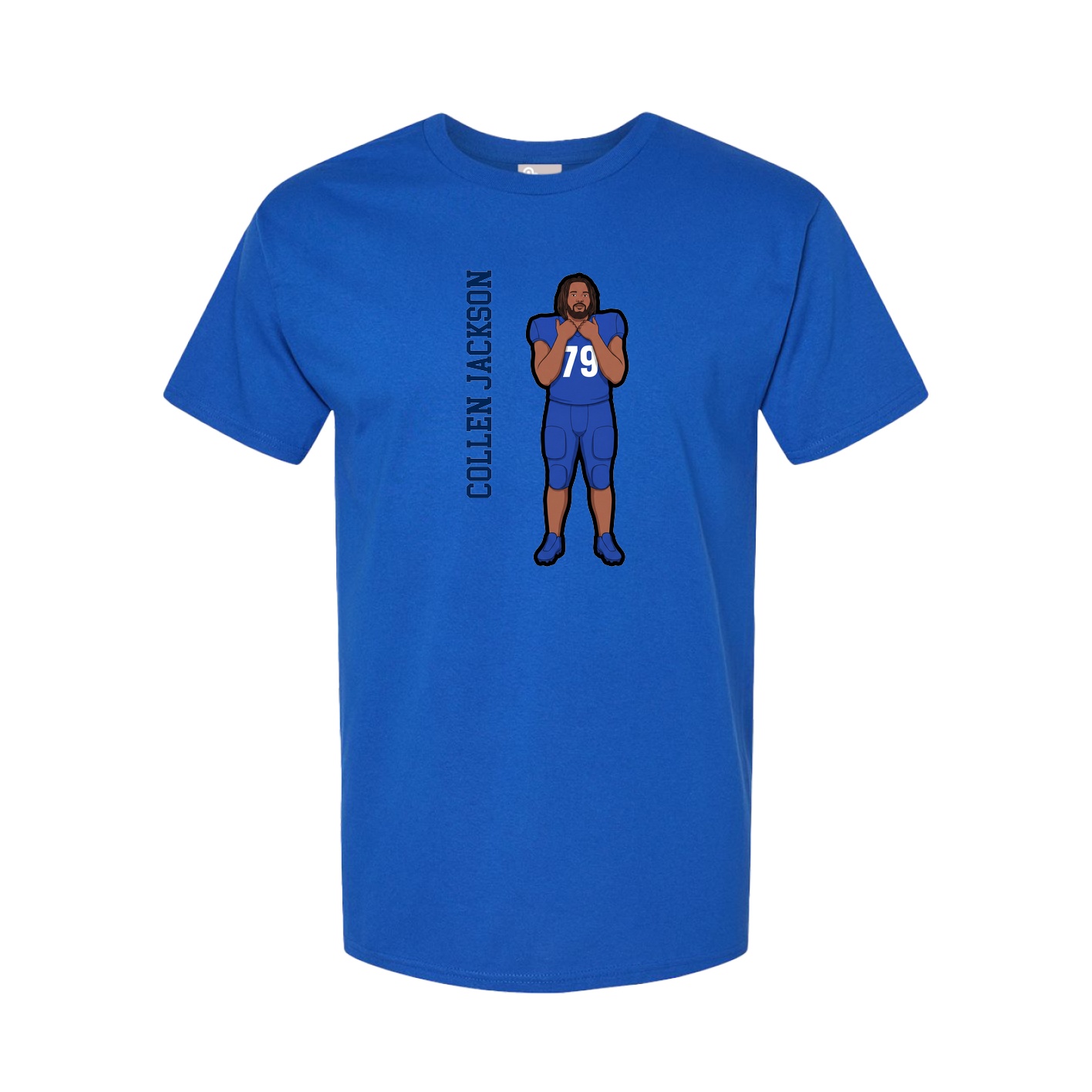 Youth Tee — Name Vertical in Royal