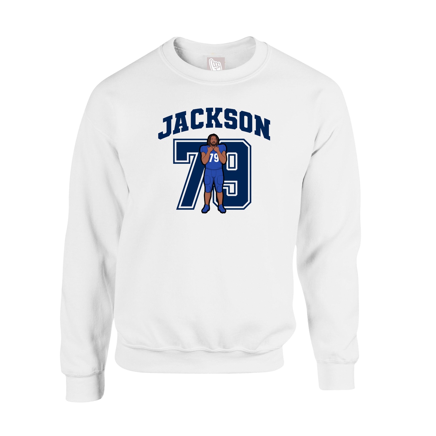 Fleece Crew — Number in White
