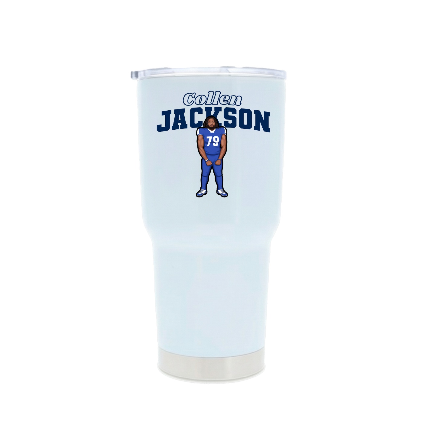 30oz Stainless Steel Tumbler — Name Arch in White