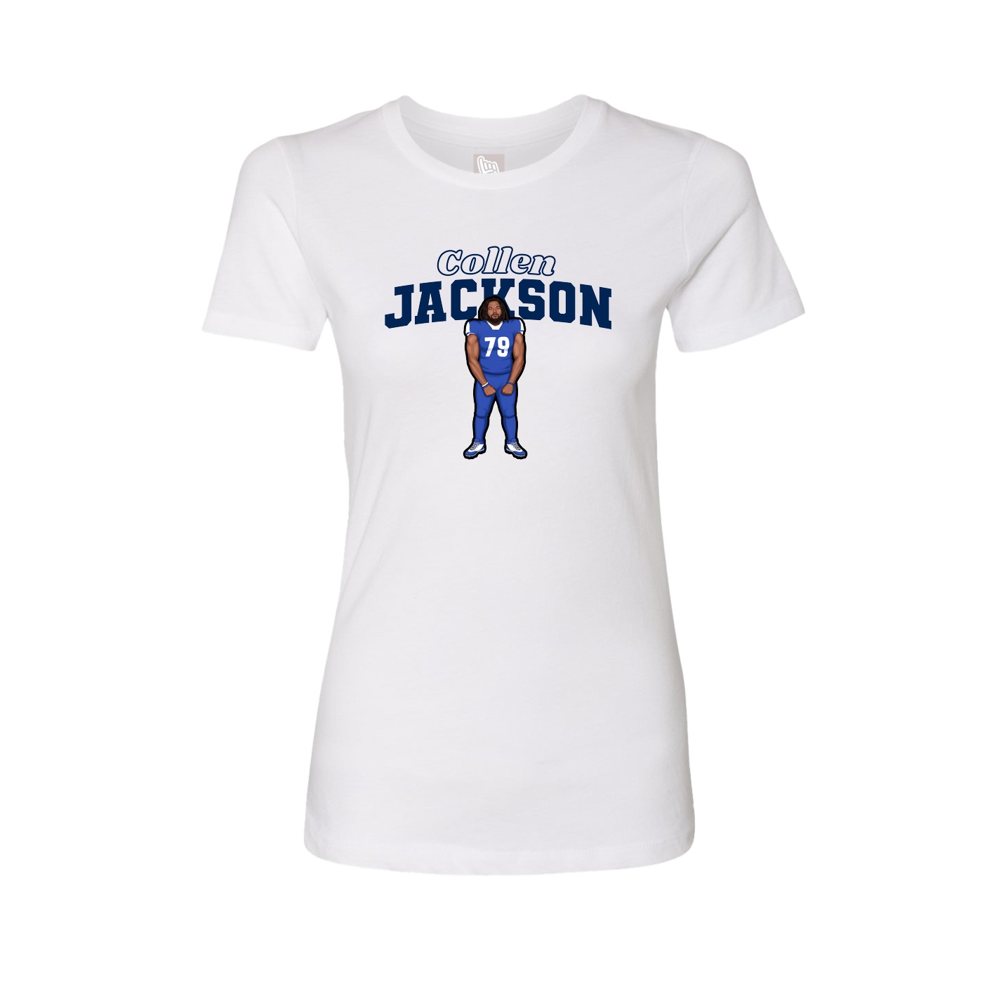 Fitted Women's Tee — Name Arch in White