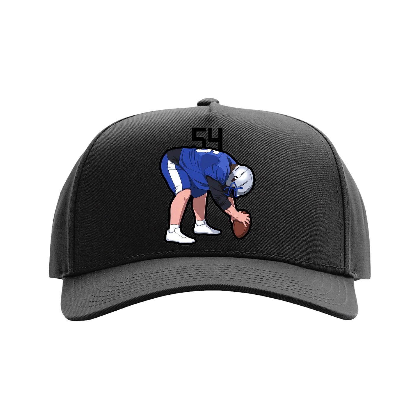 Full Fabric Five-Panel Champ Cap — Number Top in Black