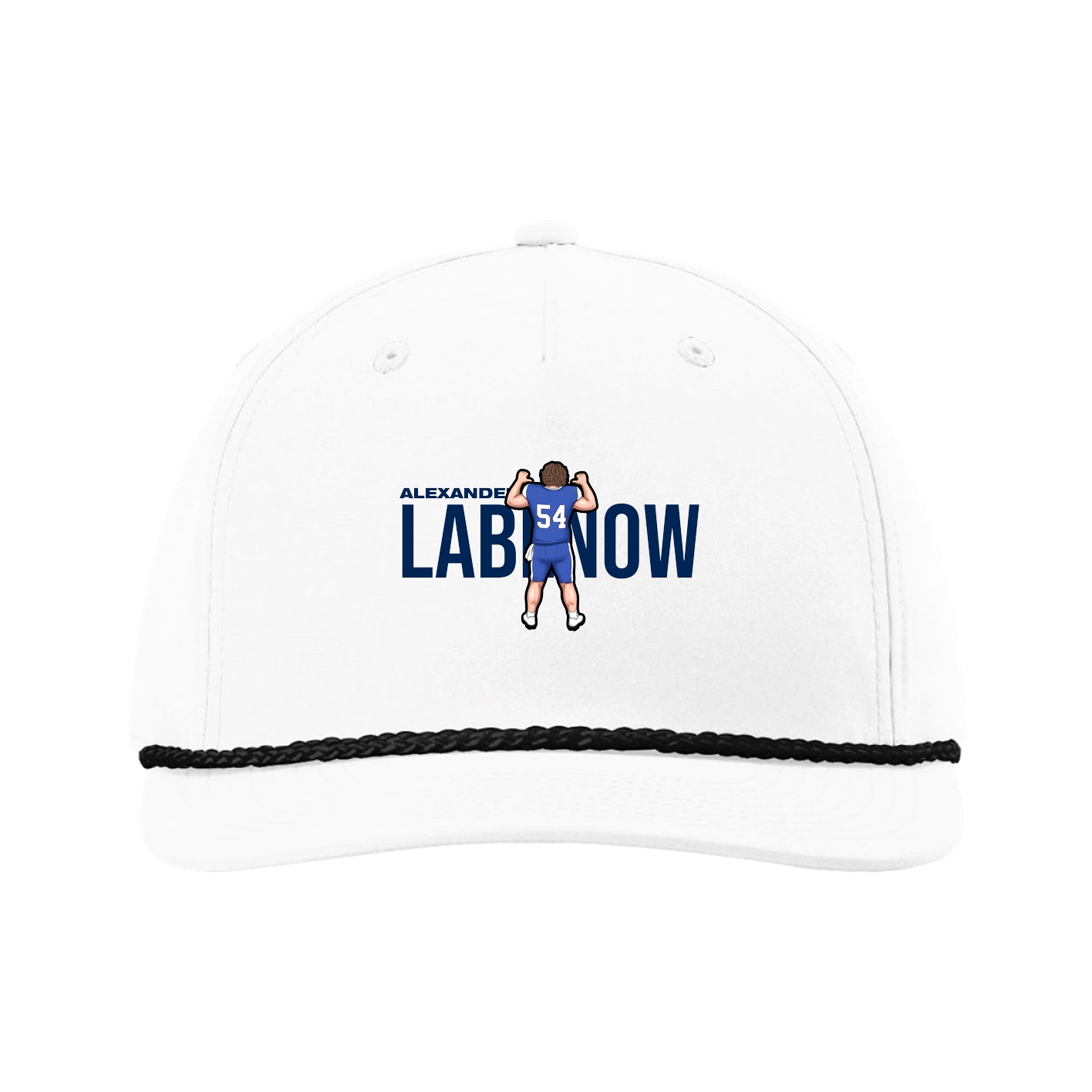 Five-Panel Classic Rope Cap — Player Name in White