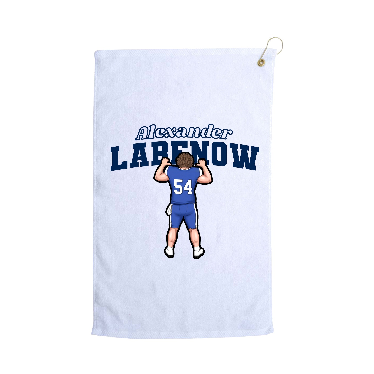 Golf Towel — Name Arch in White