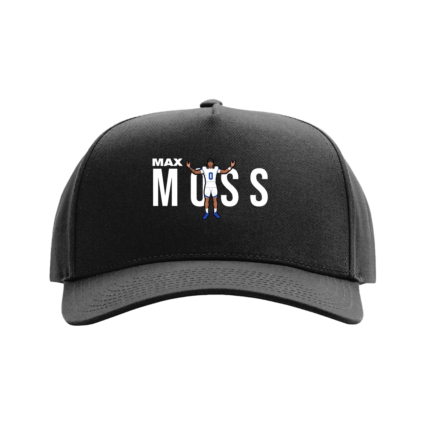 Full Fabric Five-Panel Champ Cap — Player Name in Black