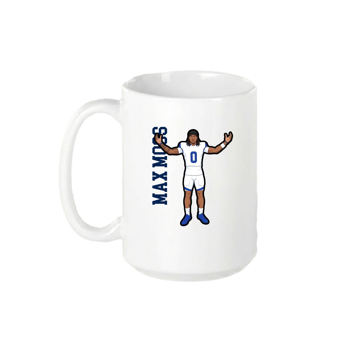 15oz Coffee Mug — Name Vertical in White