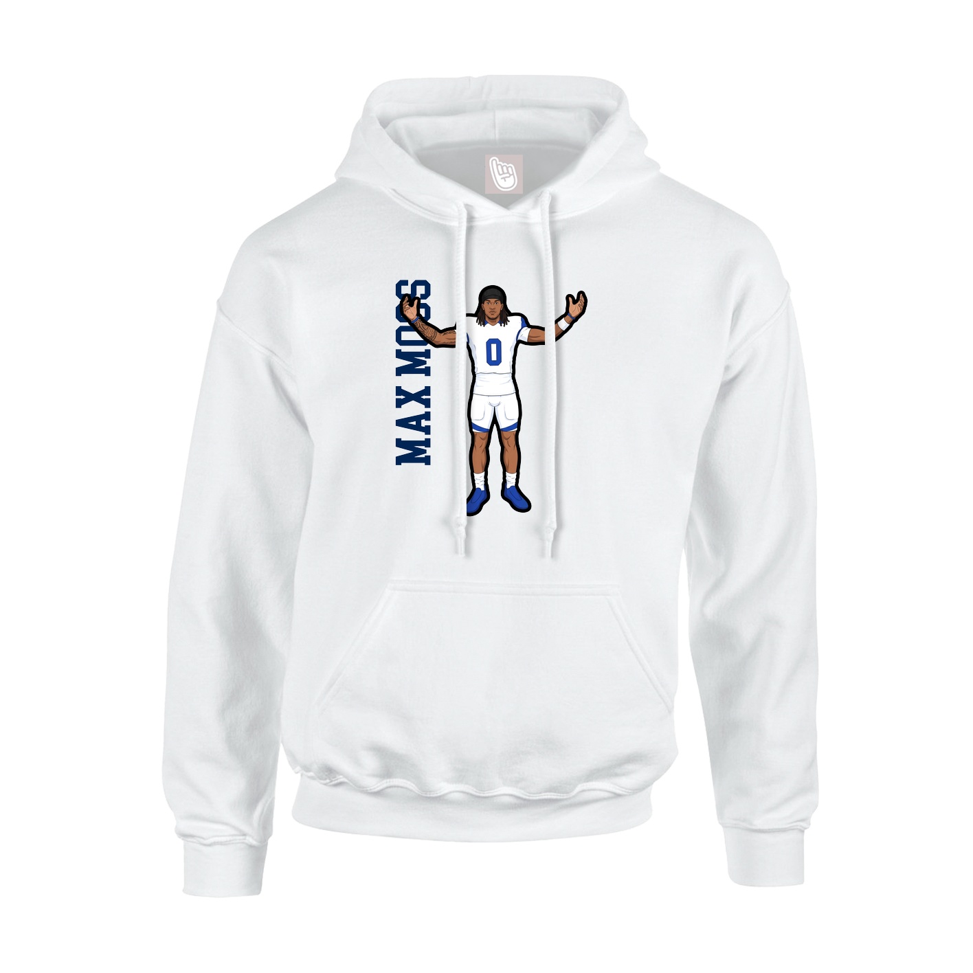 Youth Hoodie — Name Vertical in White